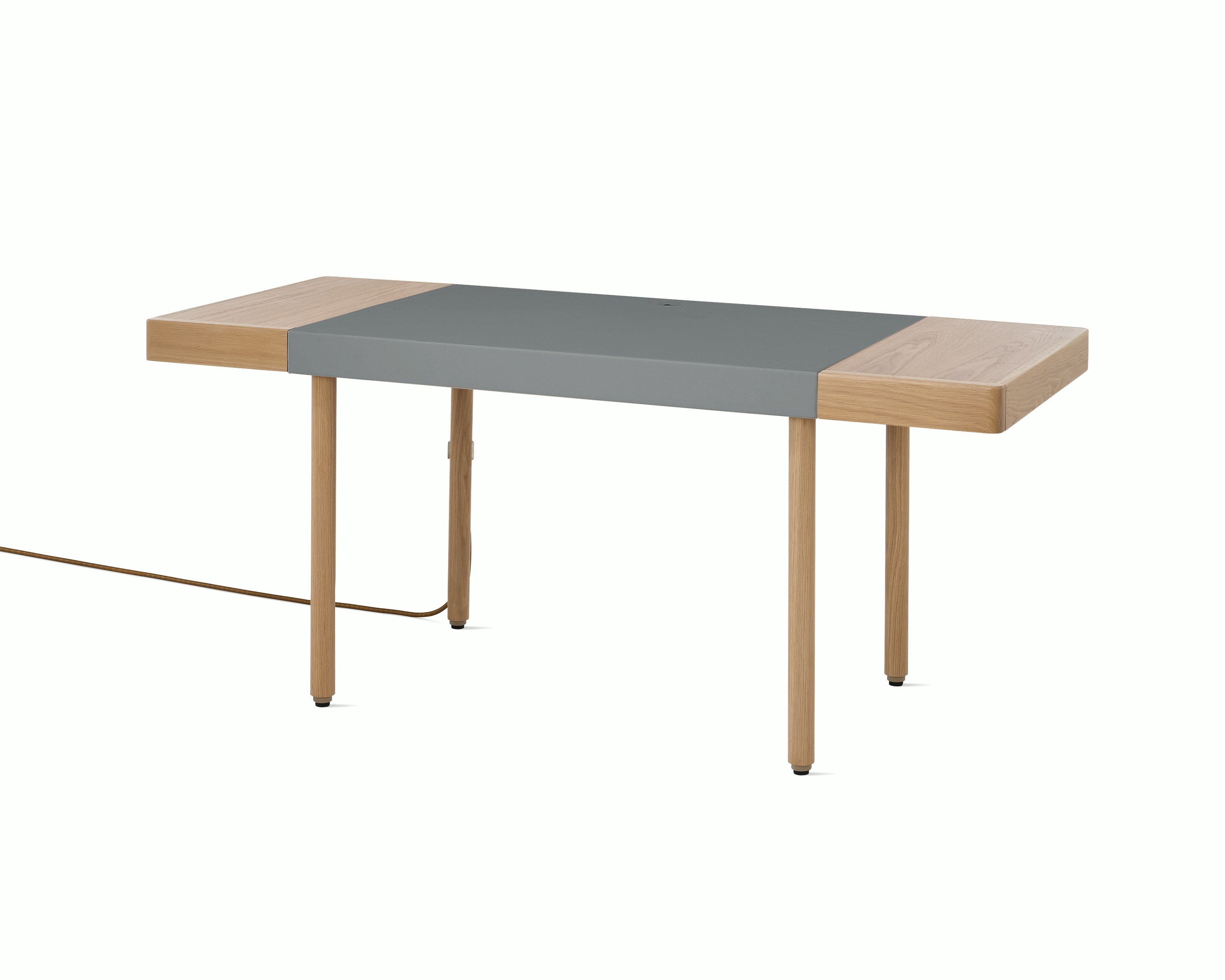 Leatherwrap Sit-to-Stand Desk, 2 Drawer