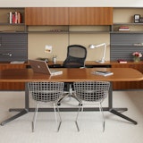 Dividends Horizon private office with Generation by Knoll and Bertoia side chairs
