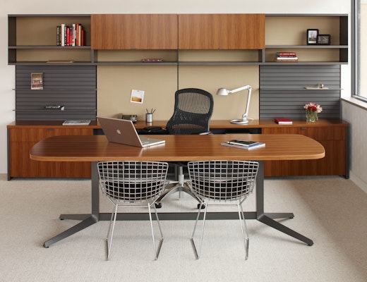Dividends Horizon Dividends Horizon private office with Generation by Knoll and Bertoia side chairs