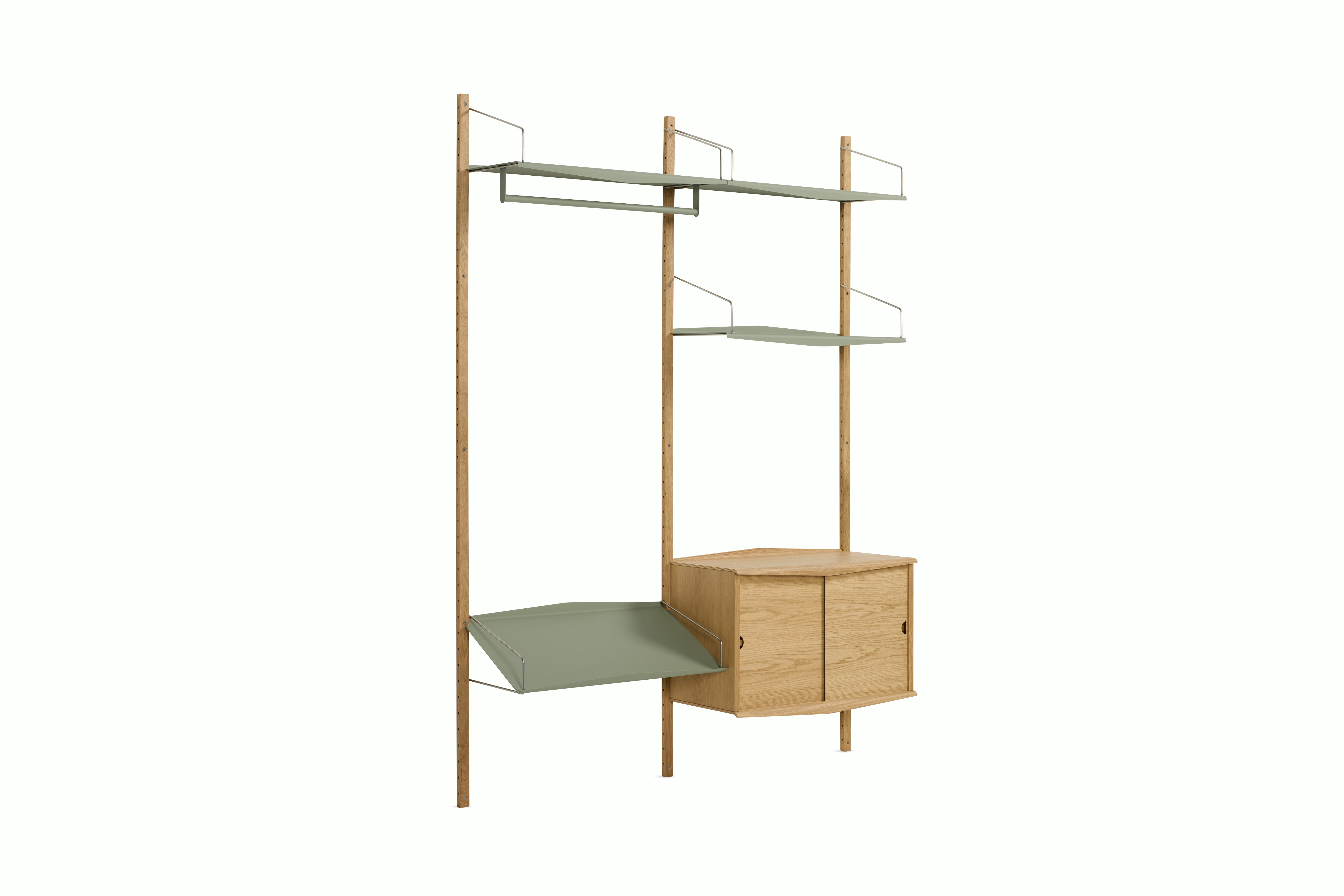 System Ultra - 2 Bay,  Green,  Oak,  Silver With Cabinet