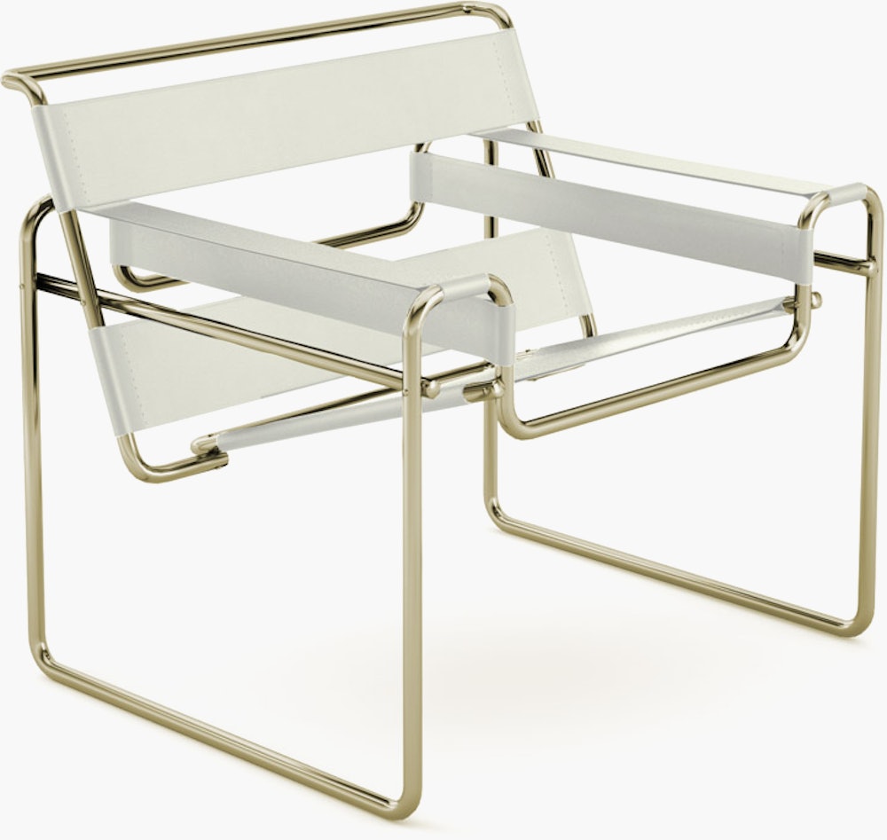 Wassily Chair - Belting Leather, Cream, Gold