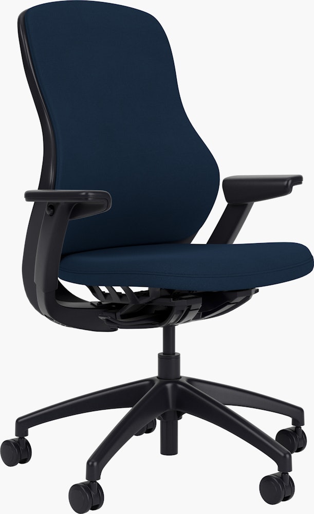 ReGeneration Fully Upholstered Task Chair, Height Adjustable, Bluemarine, Plastic