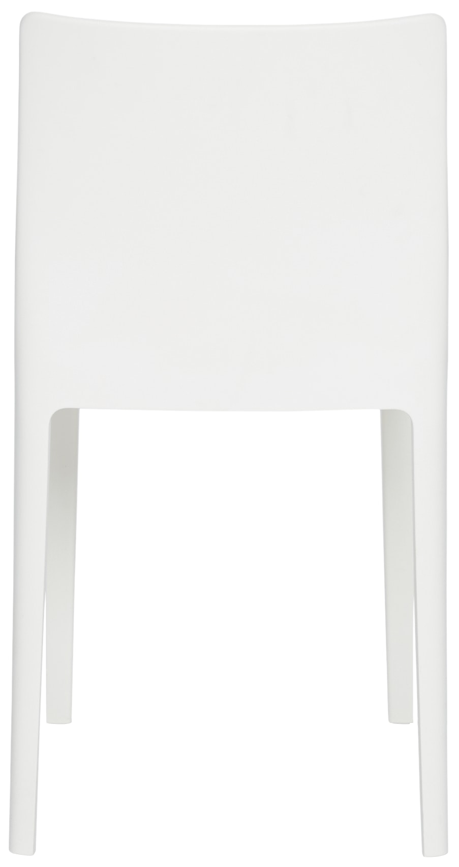 A cream white Elementaire Side Chair viewed from the back