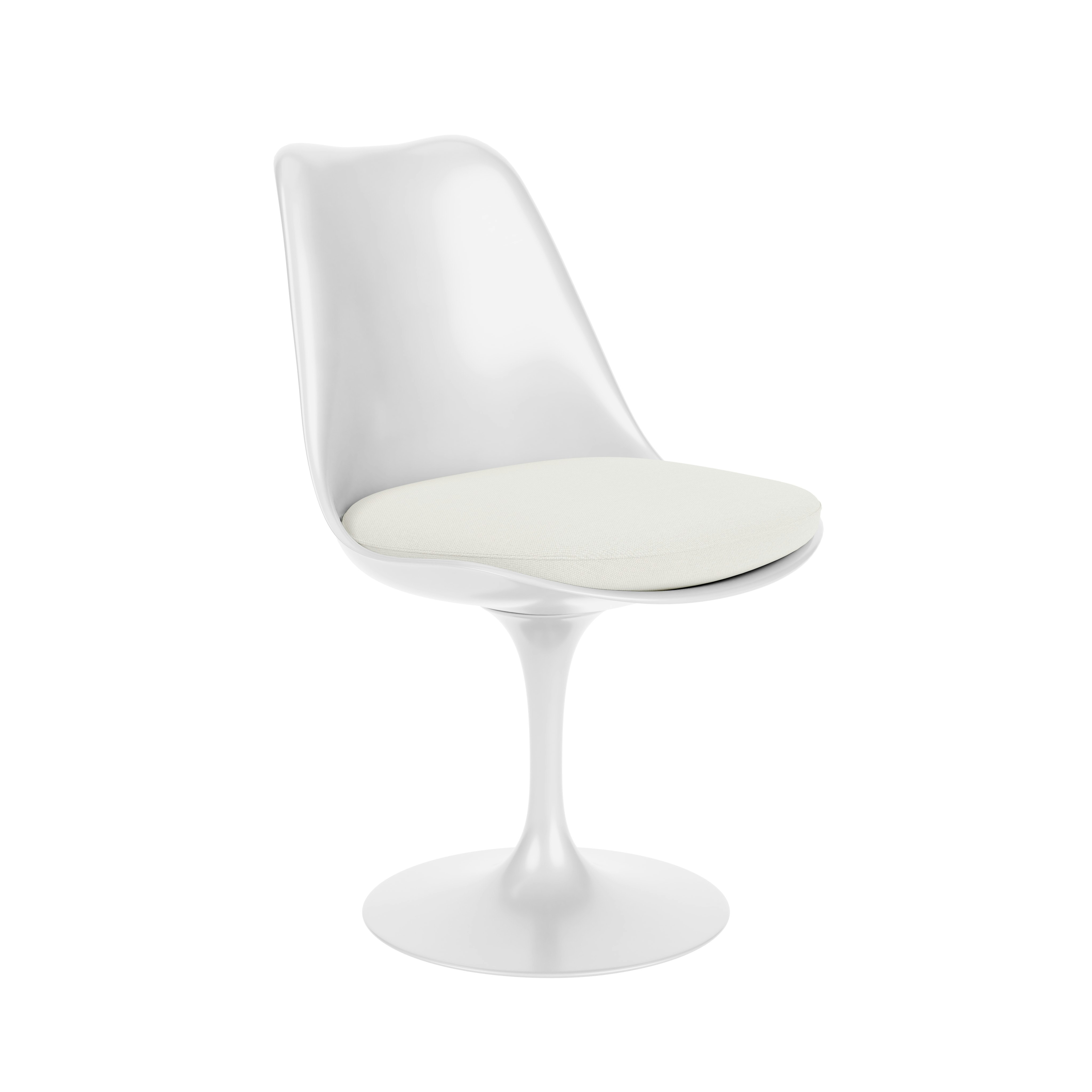 Saarinen Tulip Side Chair - Side Chair, Seat Cushion, Fixed, Hourglass, Air, White