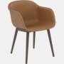Fiber Dining Chair - Armchair,  Refine Leather,  Cognac,  Dark Stained Oak