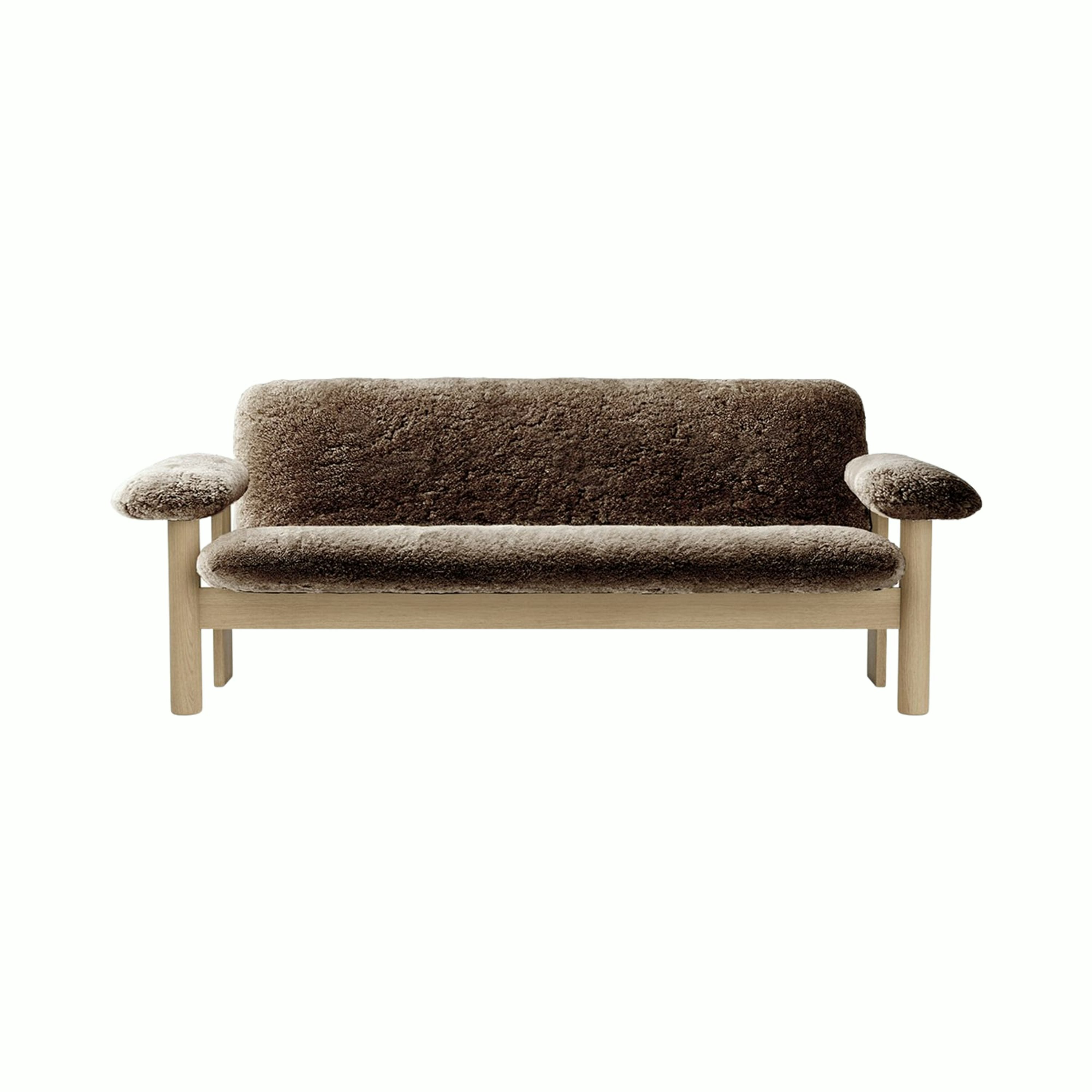 Brasilia Sofa - Natural Oak, Sheepskin, Root