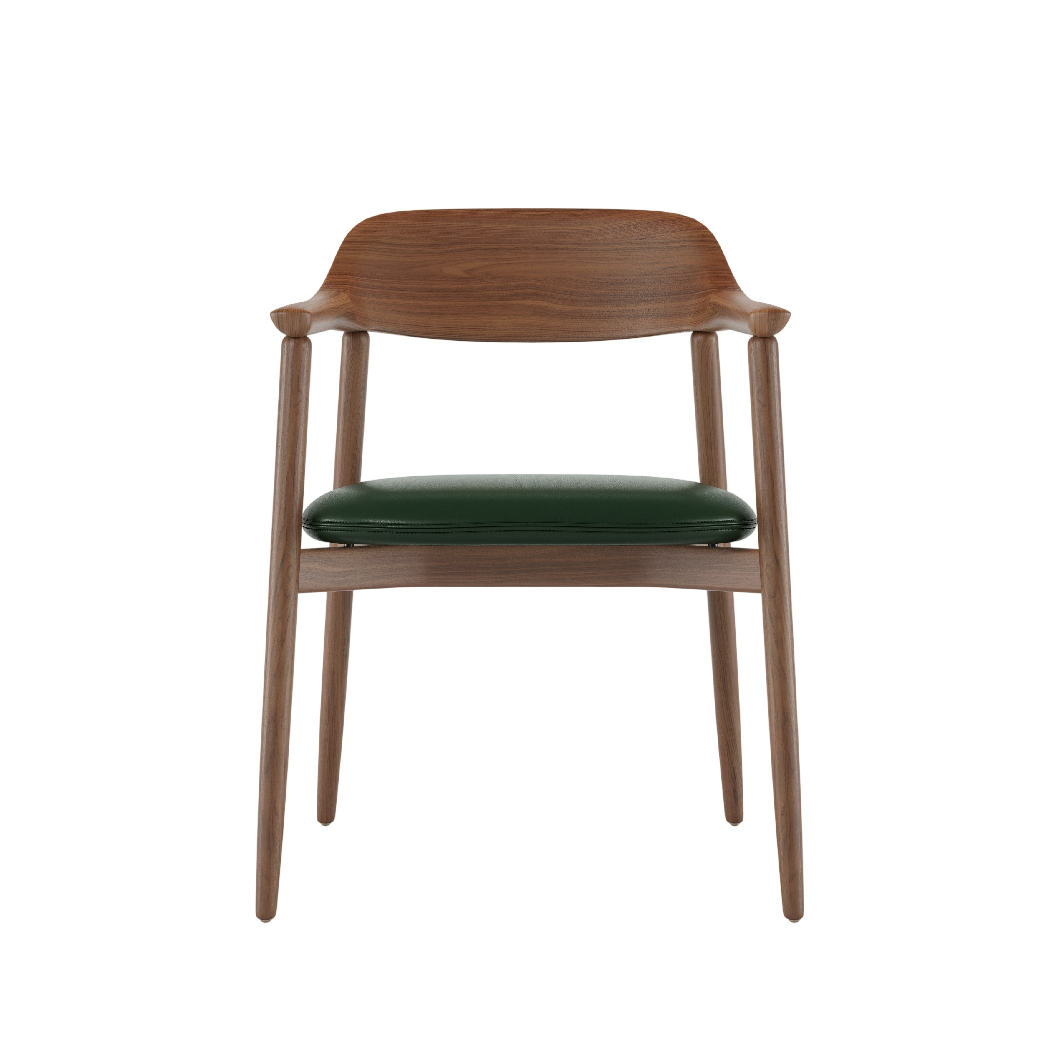 Crosshatch Armchair - Prone Leather Vine,  Walnut