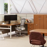 Dividends Horizon with Series 2 Storage laminate fronts box file floorstanding veneer trim veneer front filing p-leg slatwall marker board panel keyboard tray CPU holder storage tower pedestal stool
