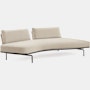Panoramic Sofa - Right ,  Double Large,  Curly,  Ivory,  Charcoal