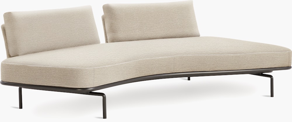 Panoramic Sofa - Right ,  Double Large,  Curly,  Ivory,  Charcoal