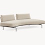Panoramic Sofa - Right ,  Double Large,  Curly,  Ivory,  Charcoal