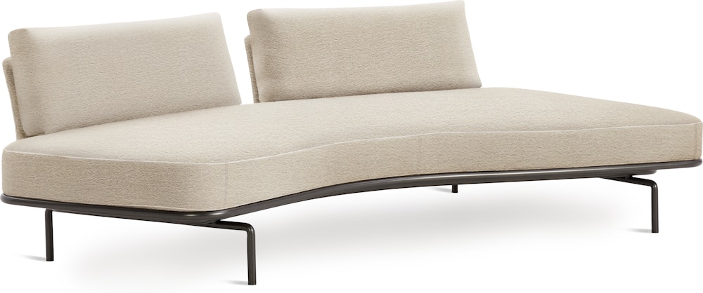 Panoramic Sofa - Right ,  Double Large,  Curly,  Ivory,  Charcoal