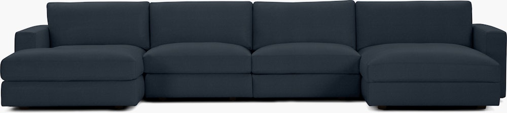 Reid Sectional - Double Chaise Sectional,  Standard,  Pecora,  Blue,  1" Block"