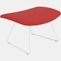 Bertoia Bird Ottoman - Classic Boucle, Fiery, Full Cover, White