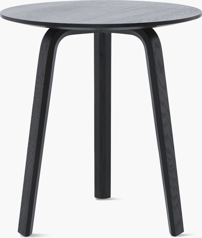 A black Bella Side Table viewed from the front