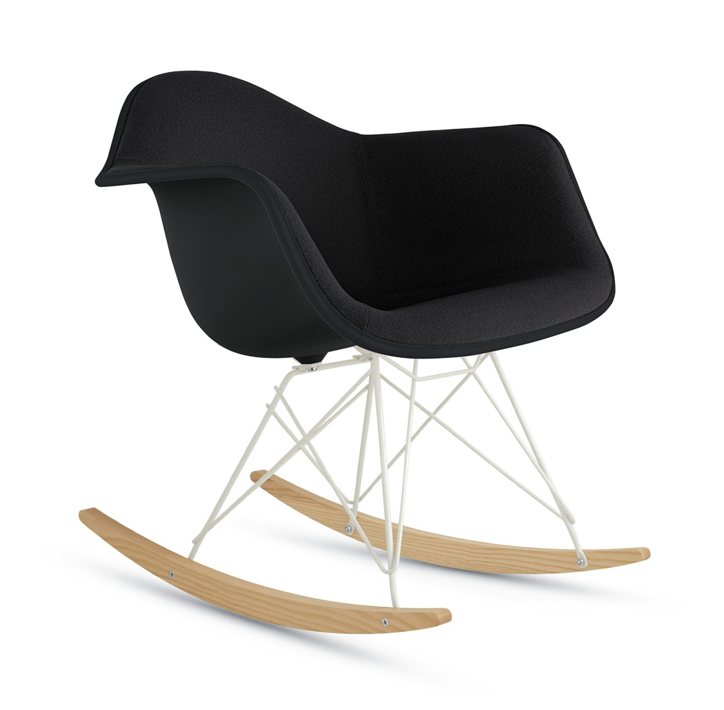 Eames Upholstered Molded Plastic Armchair,  Rocker Base