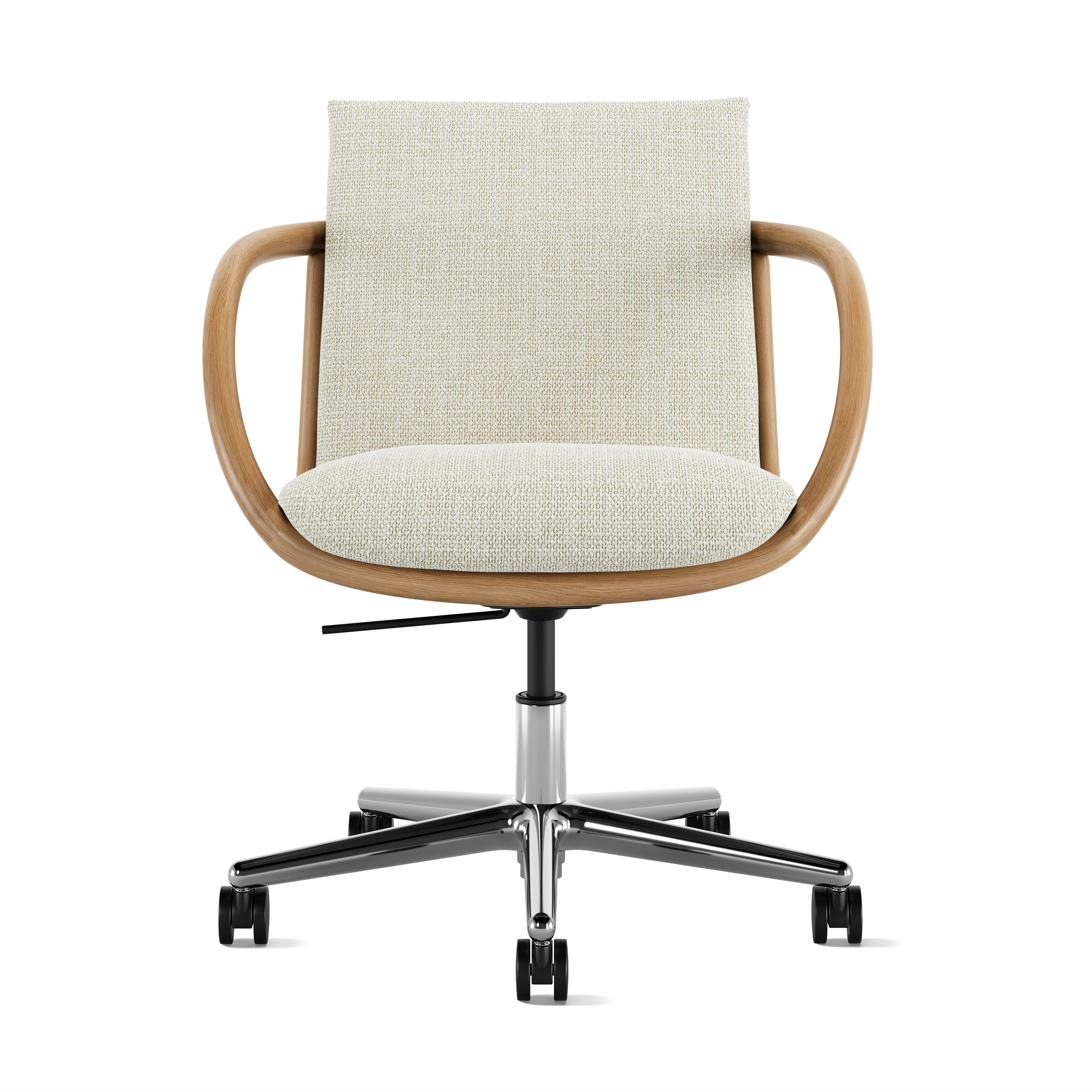 Full Loop Task Chair - Capri Snow,  Oak,  Polished Aluminum