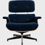 Eames Lounge Chair - White Oak,  Mohair Supreme,  Aviator