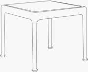 1966 Collection Porcelain Coffee Table 16 Square - 18"