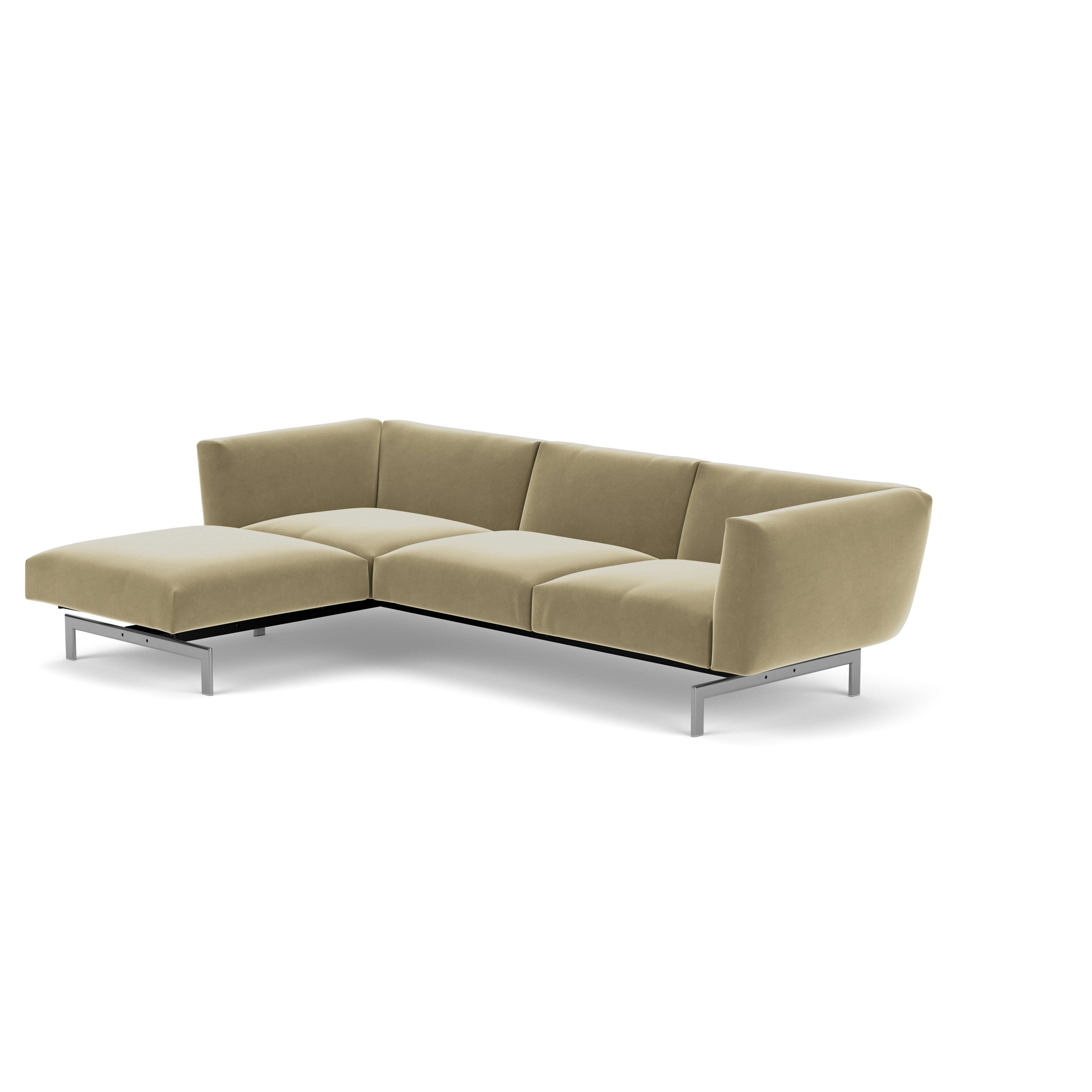 Avio Sectional - Three Seater, Right, Knoll Velvet, Sandstone, Silver