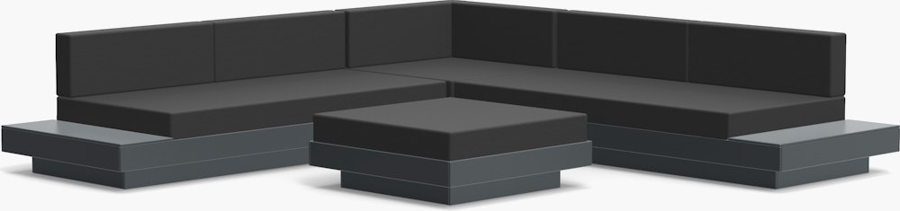 Platform One Corner Sectional with Ottoman - Slate; Cast Charcoal