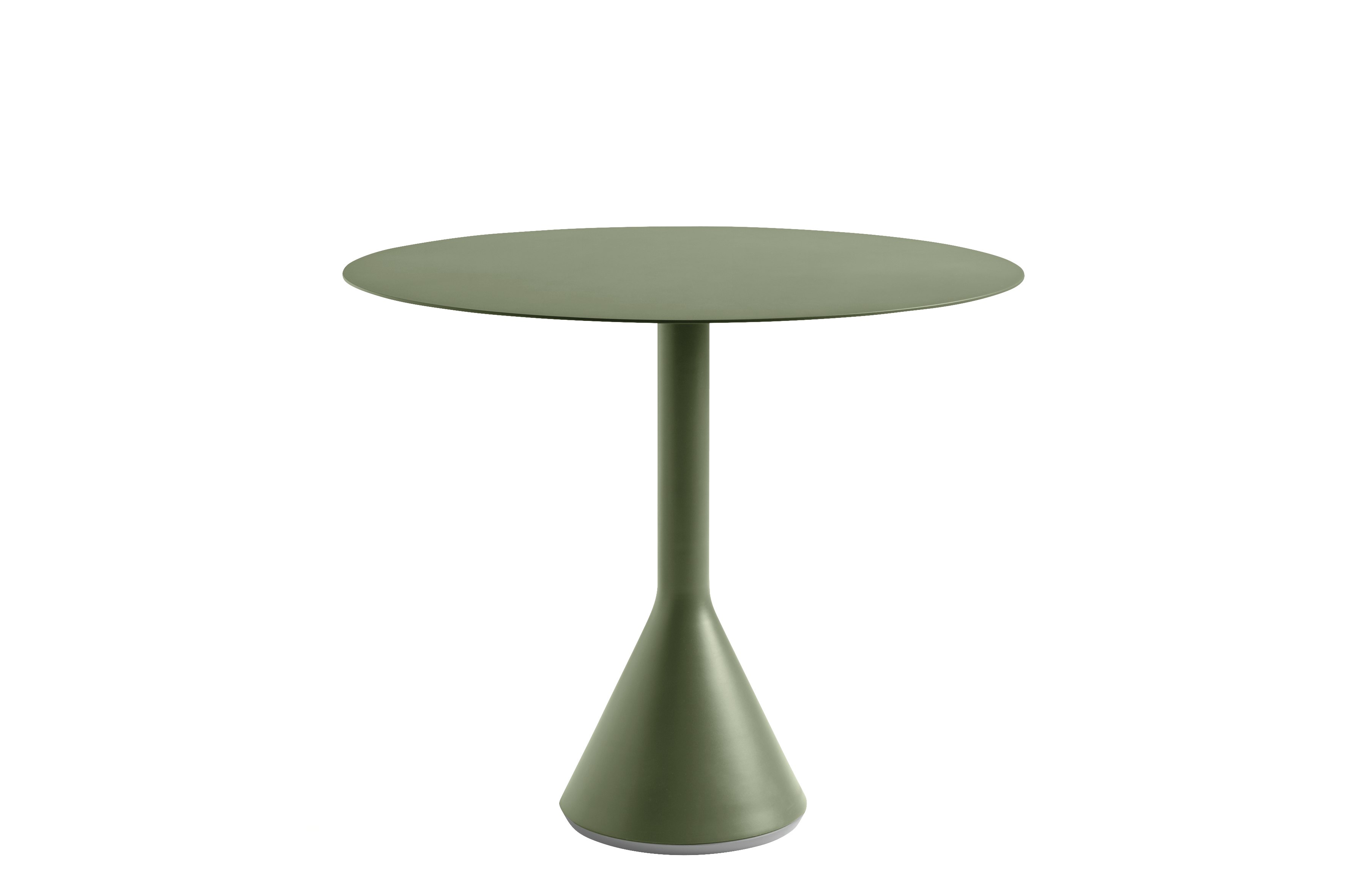 A Palissade Bistro Table- Round in olive green.