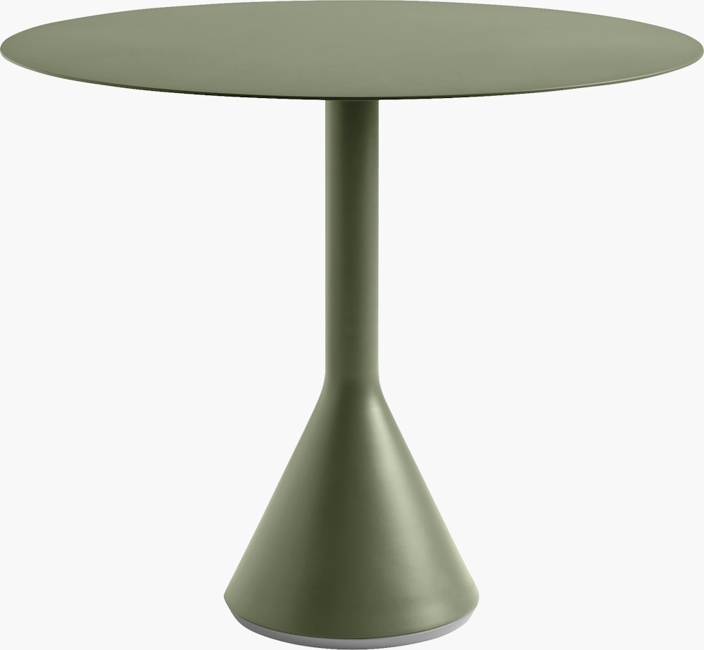 A Palissade Bistro Table- Round in olive green.