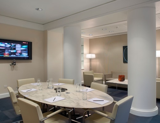 Florence Knoll Table Desk with Flat Bar Brno Chairs Florence Knoll marble Table and Flat Brno Chairs