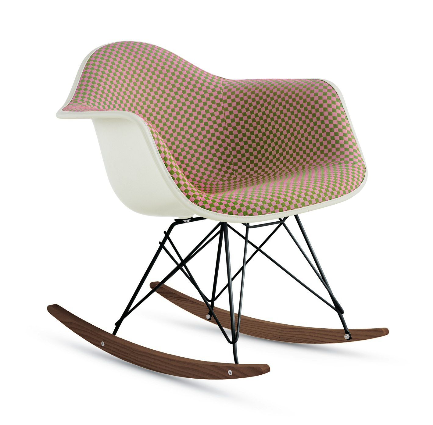 Eames Upholstered Molded Plastic Armchair,  Rocker Base