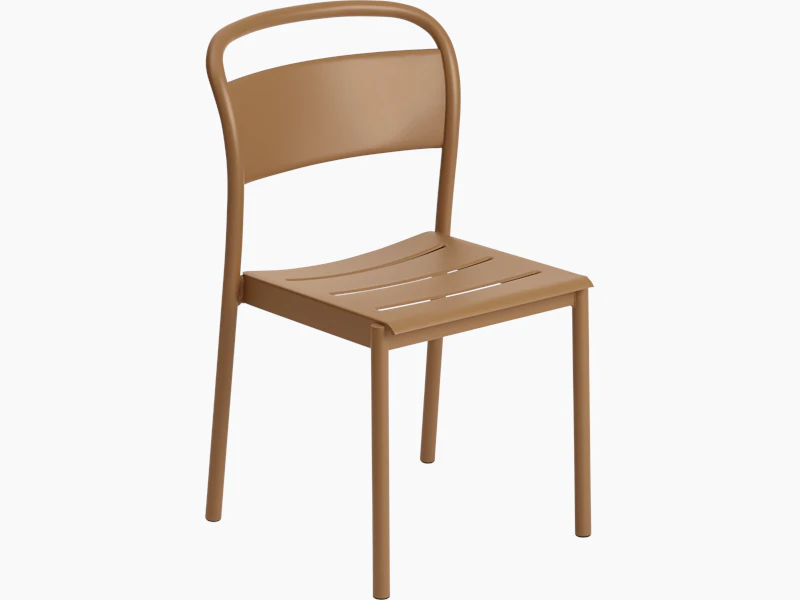 Linear Steel Chair - Side Chair, Burnt Orange