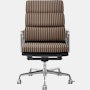 Eames Soft Pad Exec - Toostripe Black/Raw Umber / Prone Leather Obsidian,  Pol Alum,  Manual Lift