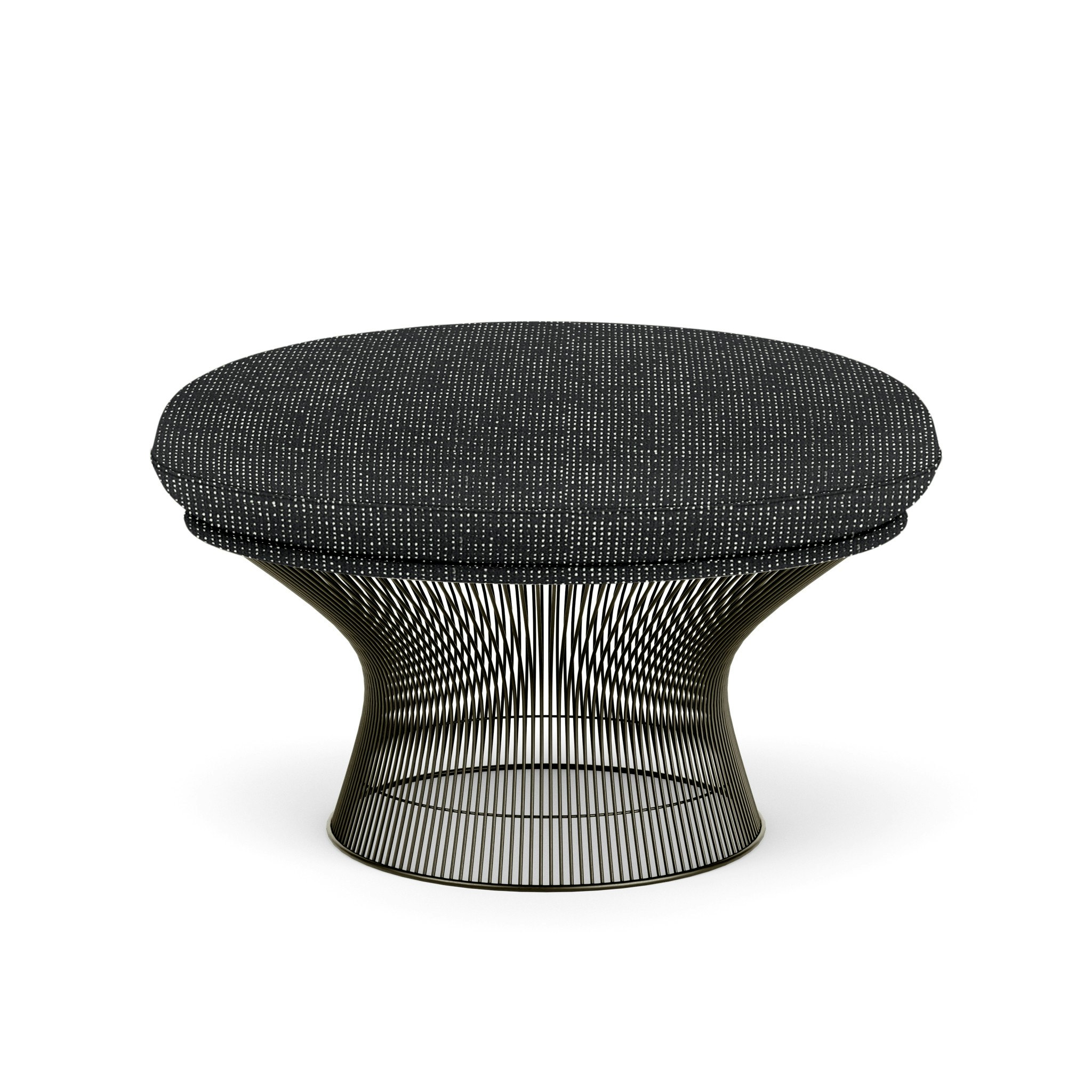 Platner Ottoman - Metallic Bronze,  Prestini,  Black and White