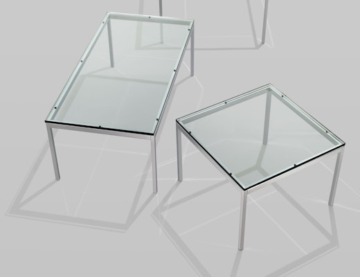 Florence Knoll Low Tables with Glass Top