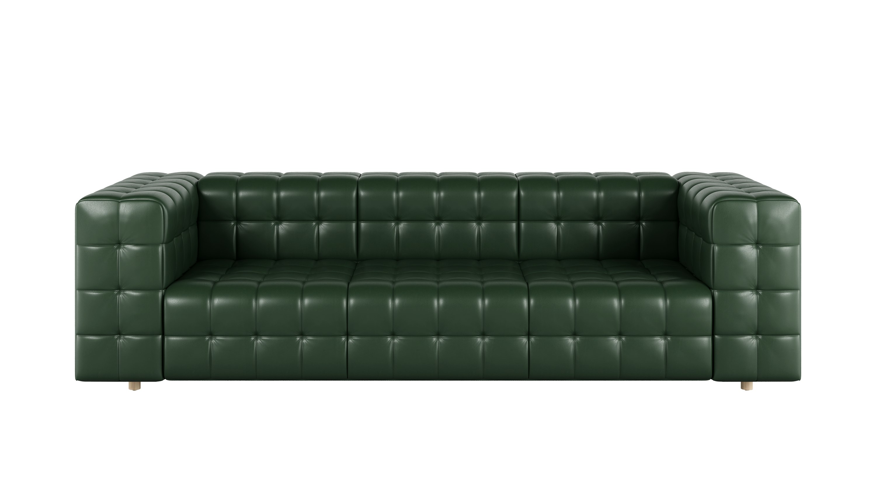Rapport Sofa 3 Seater in Prone Leather Ledge with Ash Legs