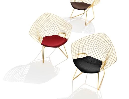 Bertoia Diamond Chair in Gold harry bertoia centennial 18k 18 karat gold goldplated plate