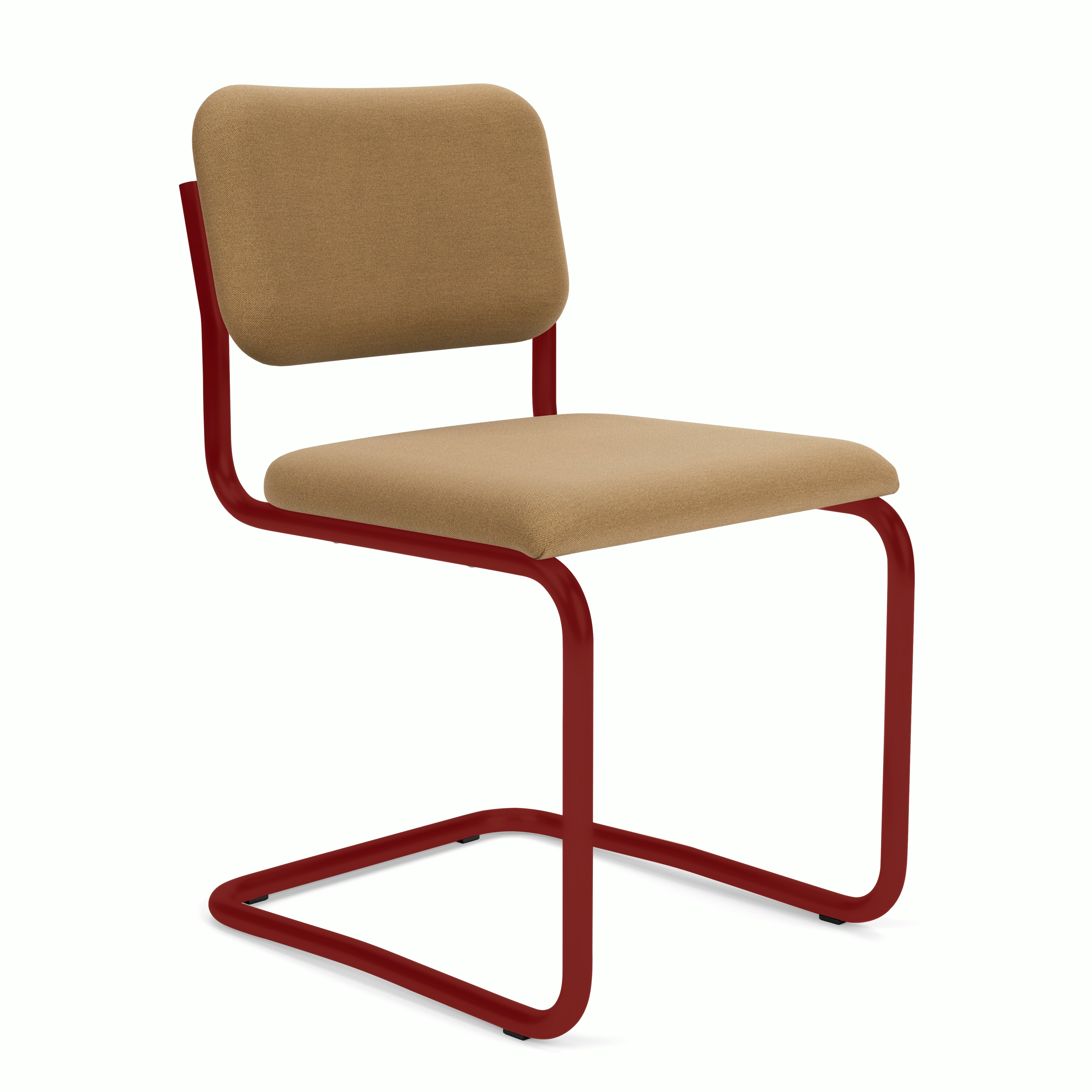 Cesca Upholstered Chair - Side Chair ,  Fully upholstered,   hourglass,  latte,  red frame