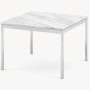 Florence Knoll Square Coffee Table - Standard, 23 x 23, Satin Carrara, Polished Chrome