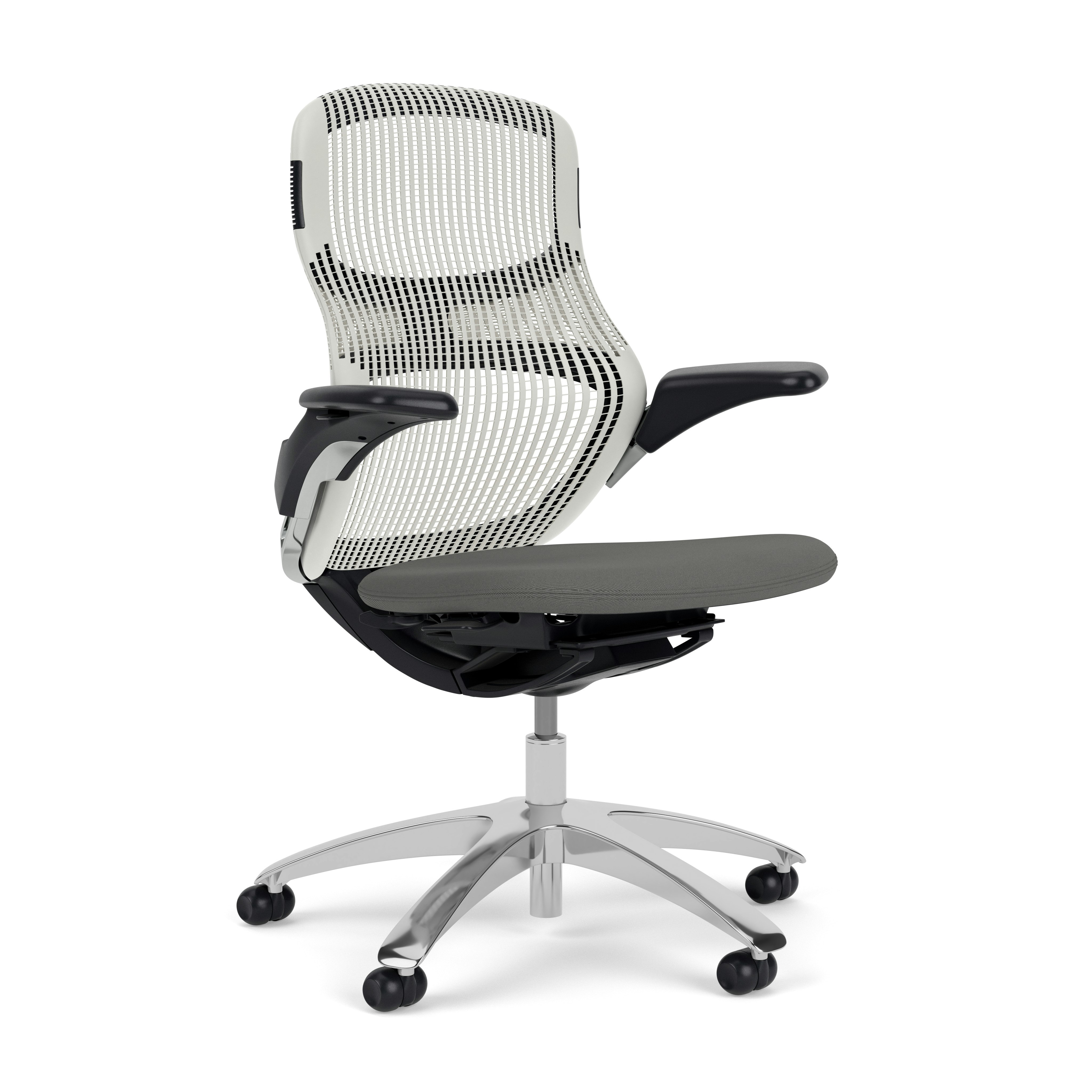 Generation Chair - Dark, Height Adjustable, Meteor, Generation, Pebble, Polished Aluminum, Hard Wheel