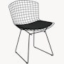Bertoia Side Chair with Outdoor Cushion Black, Utopia, Carbon