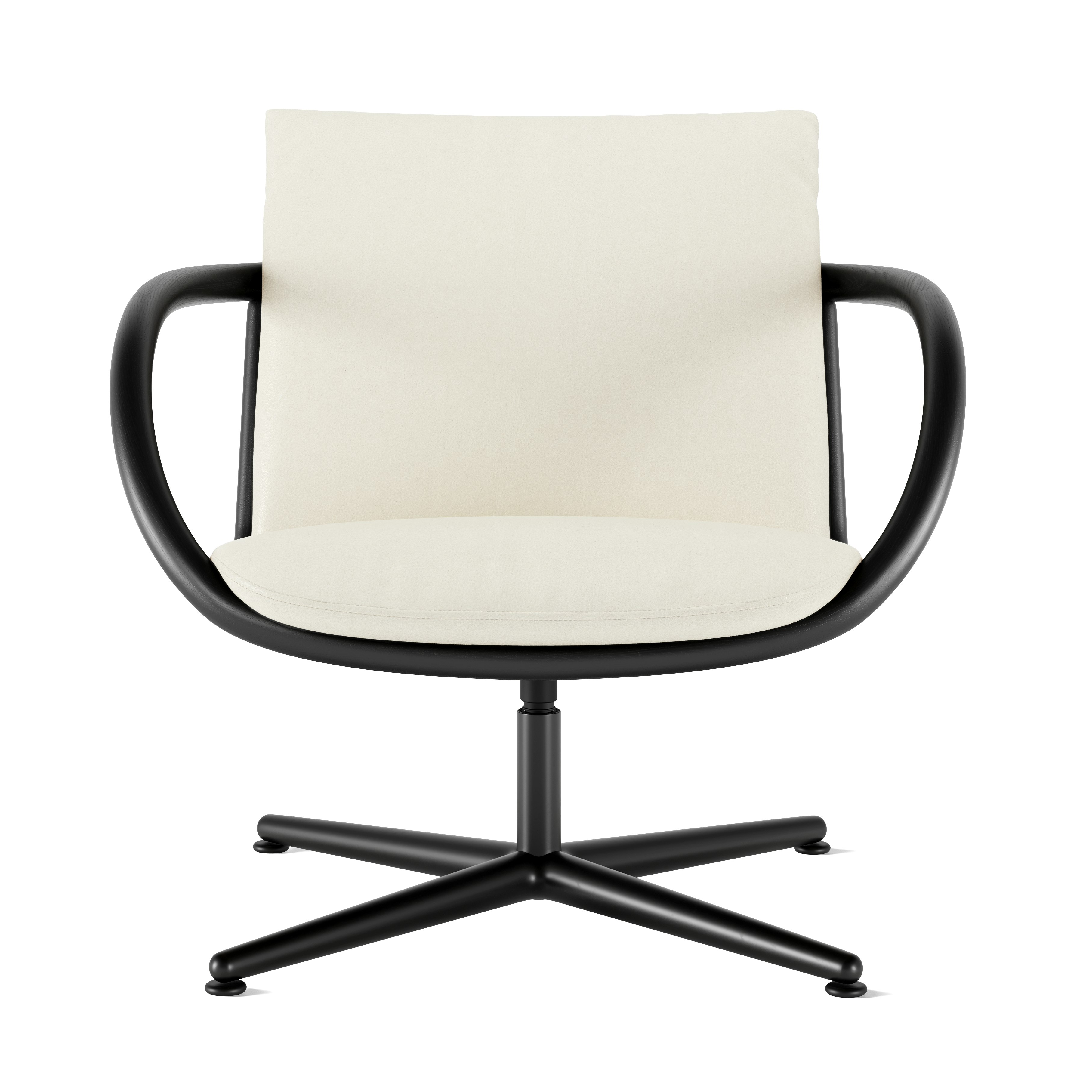 Full Loop Lounge Chair  in Prone Leather  Lotus  with Ebony and Black Frame