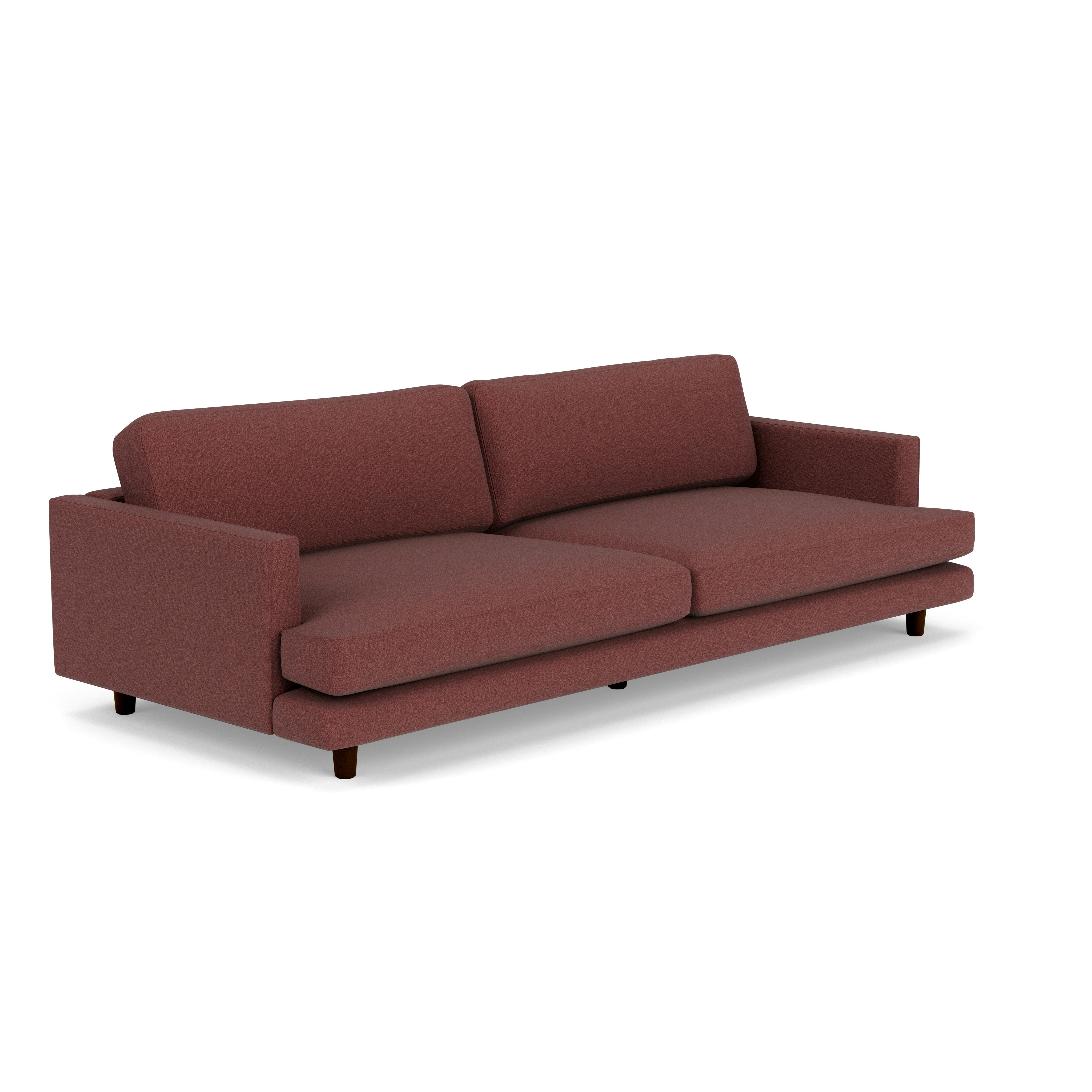 D'Urso Sofa - Classic Boucle, Ardent, Burnt Walnut on Oak