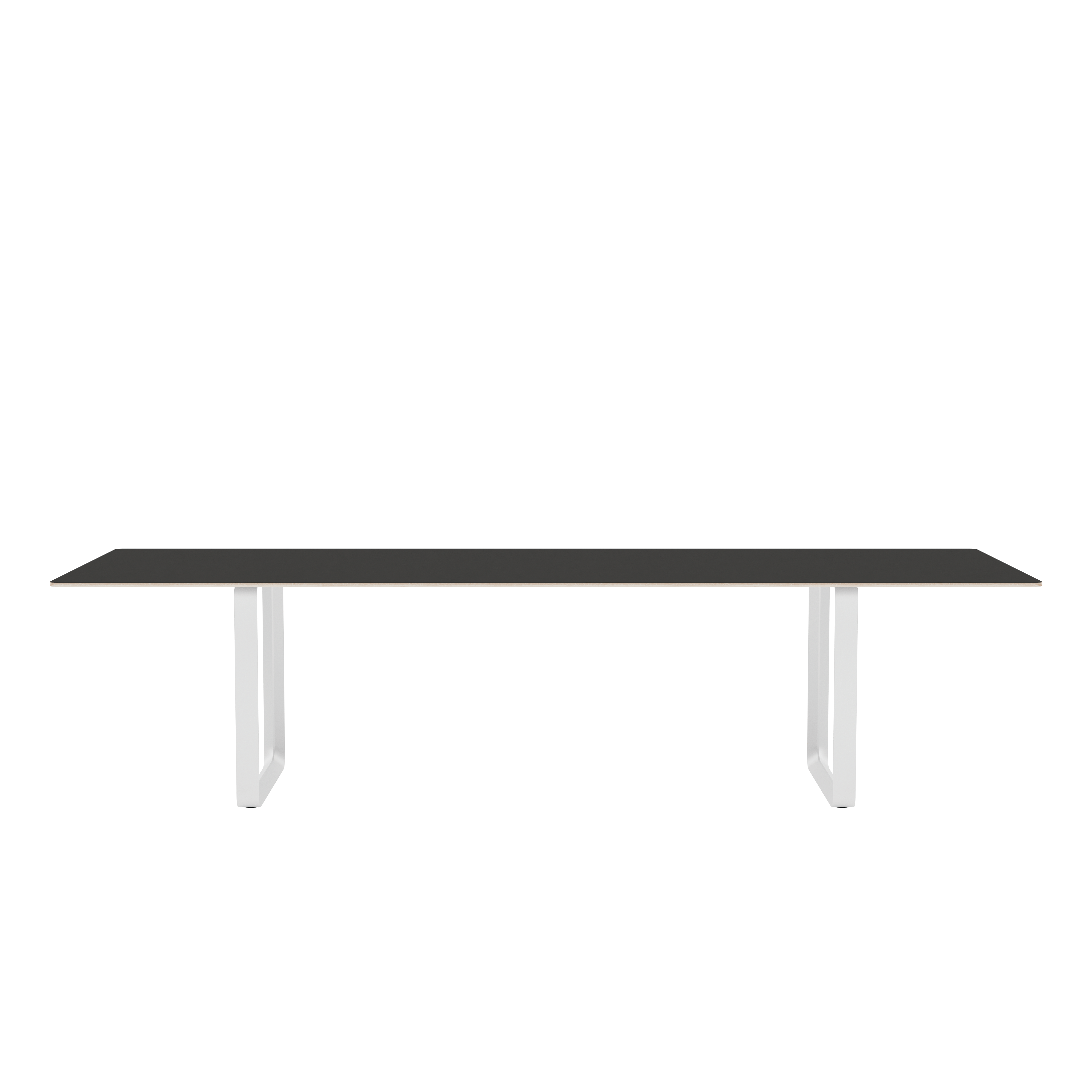 70/70 Table   ,  116W x 42-1/2D x 28-3/4H   ,  Linoleum\FRAME: White\TOP: Black
