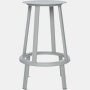 A sky grey Revolver Counter Stool viewed from the front