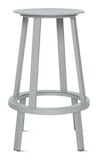 A sky grey Revolver Counter Stool viewed from the front