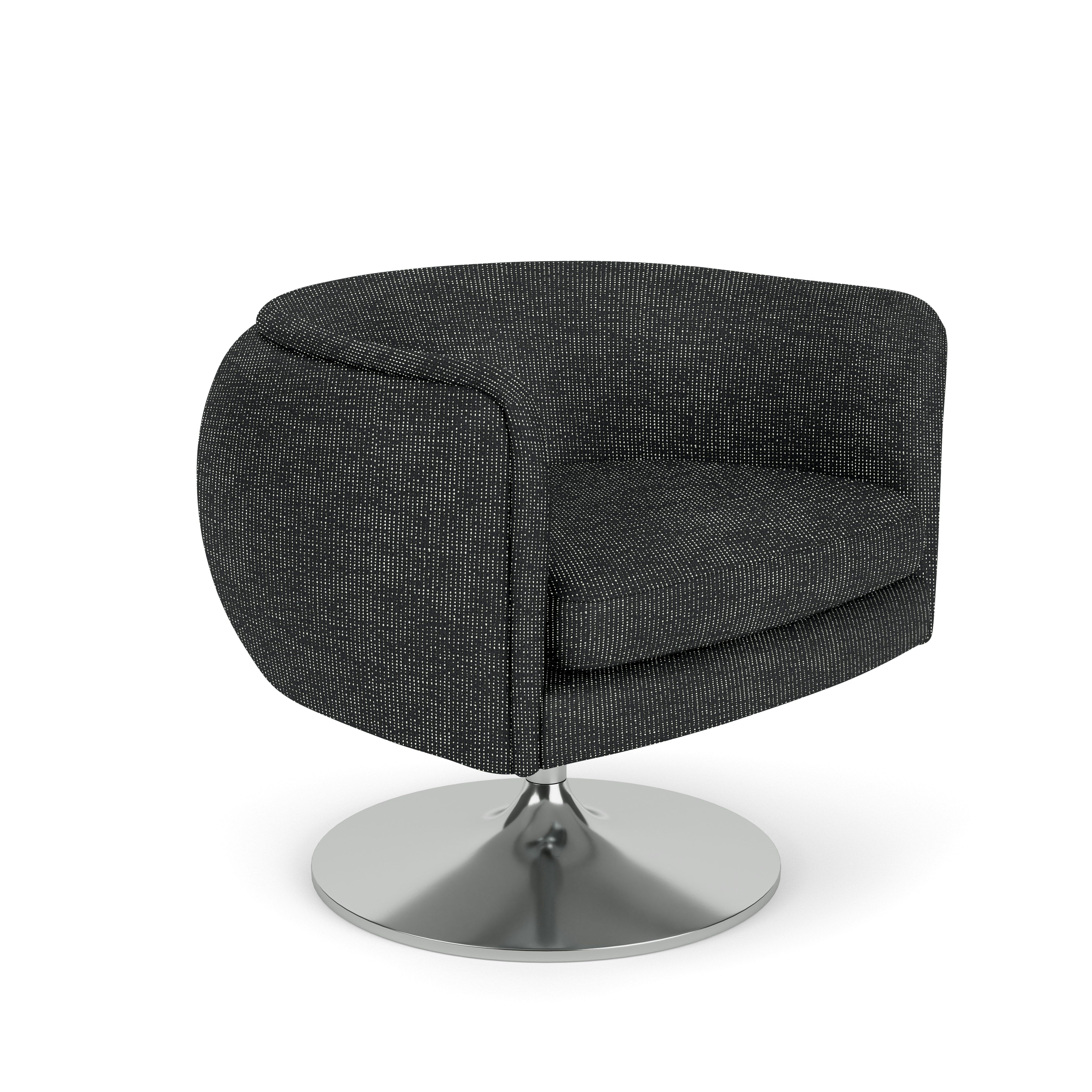 D'Urso Swivel Lounge - Prestini,  Black / White