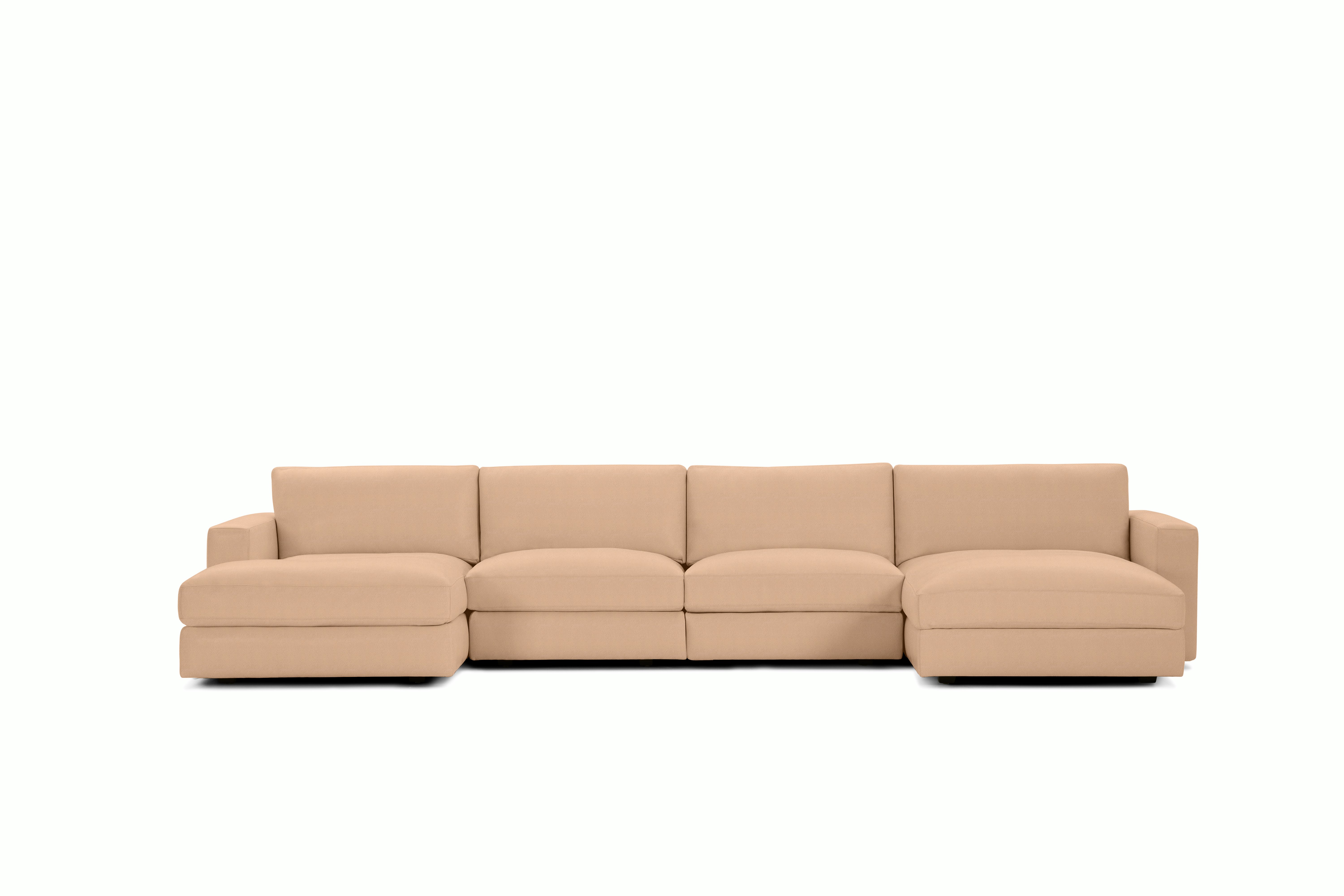 Reid Sectional - Double Chaise Sectional,  Standard,  Prone Leather,  Balsa,  1" Block"