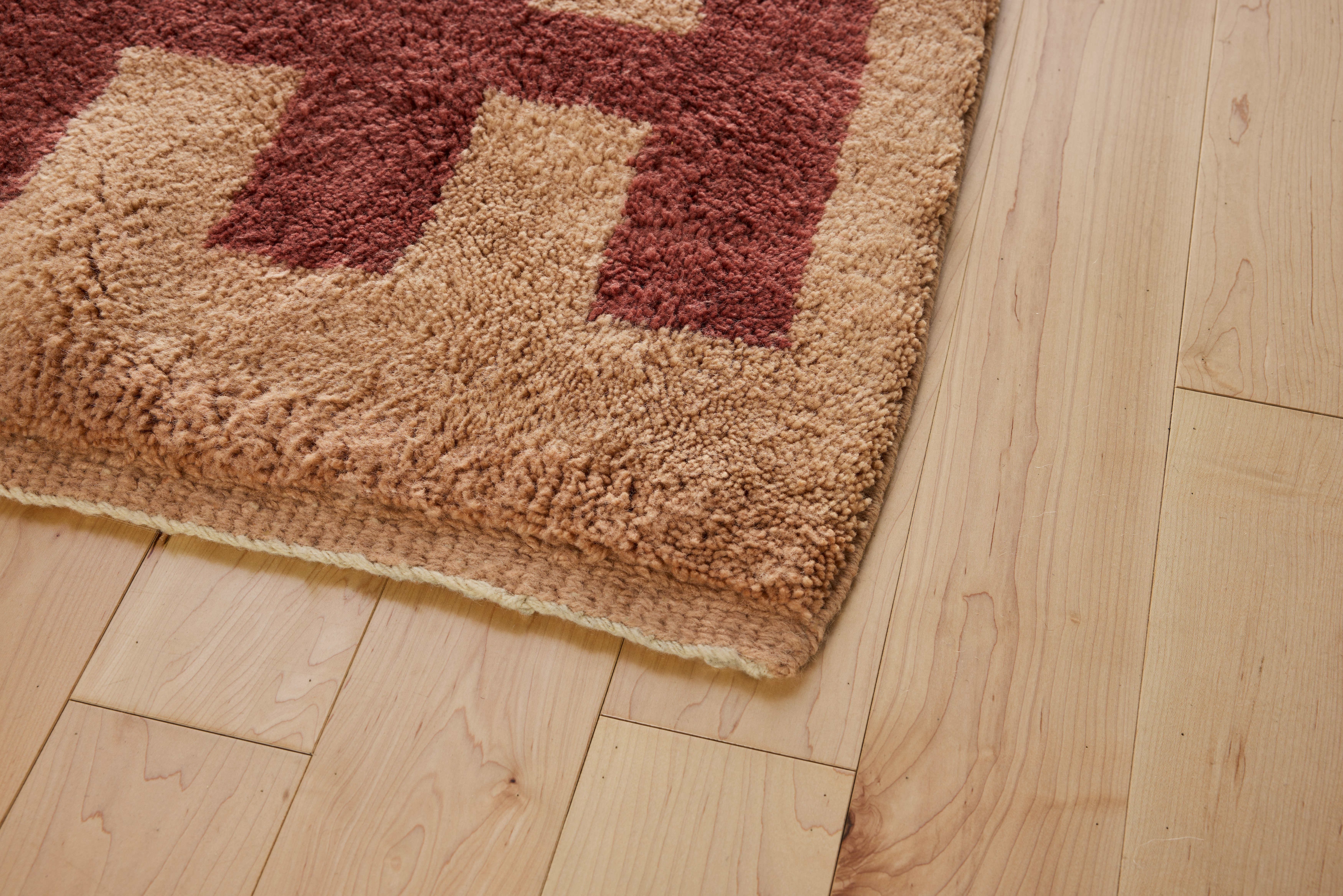 Fences Wool Moroccan Rug - Desert Rose,  Runner