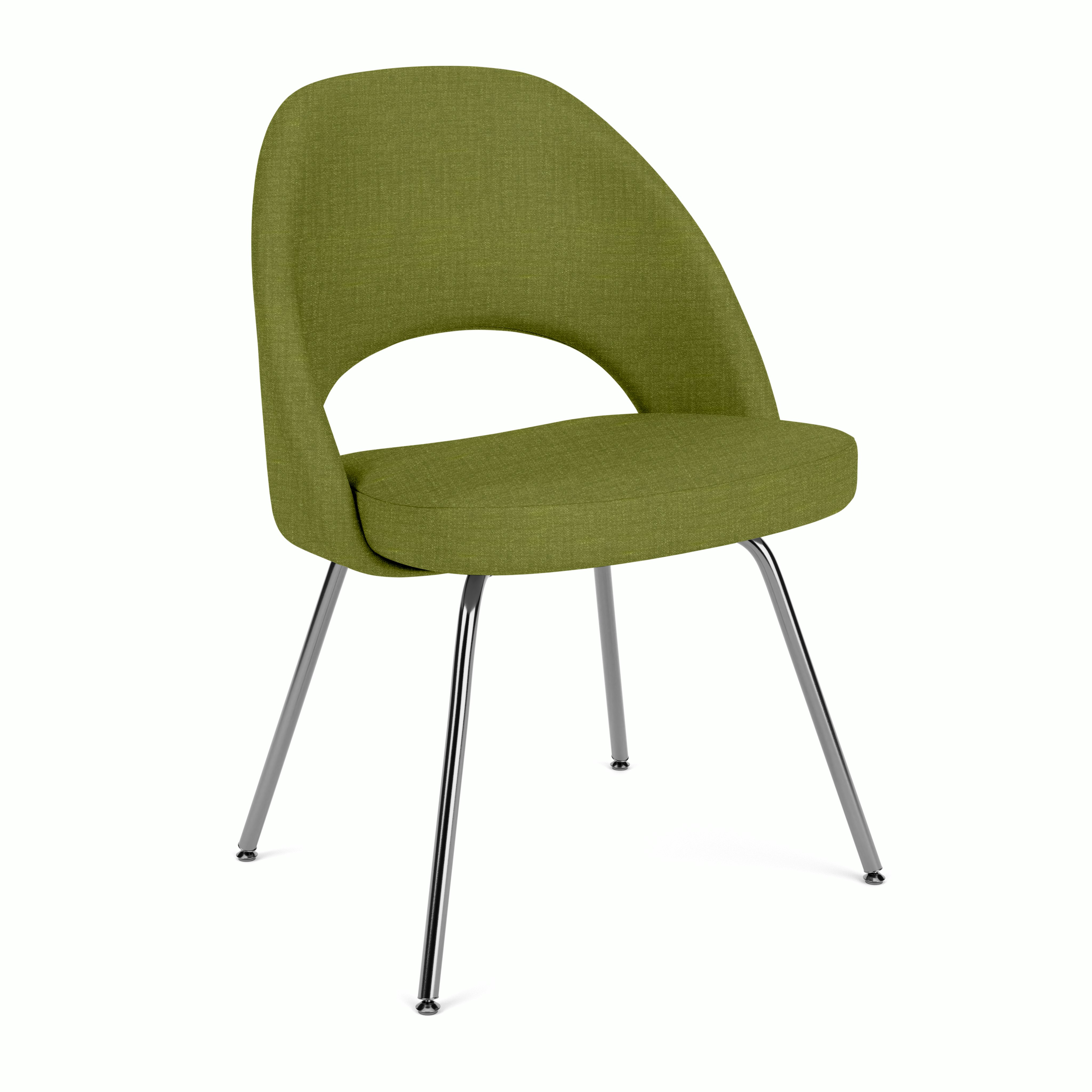 Saarinen Executive Side Chair - Topos,  Eucalyptus,  Polished Chrome