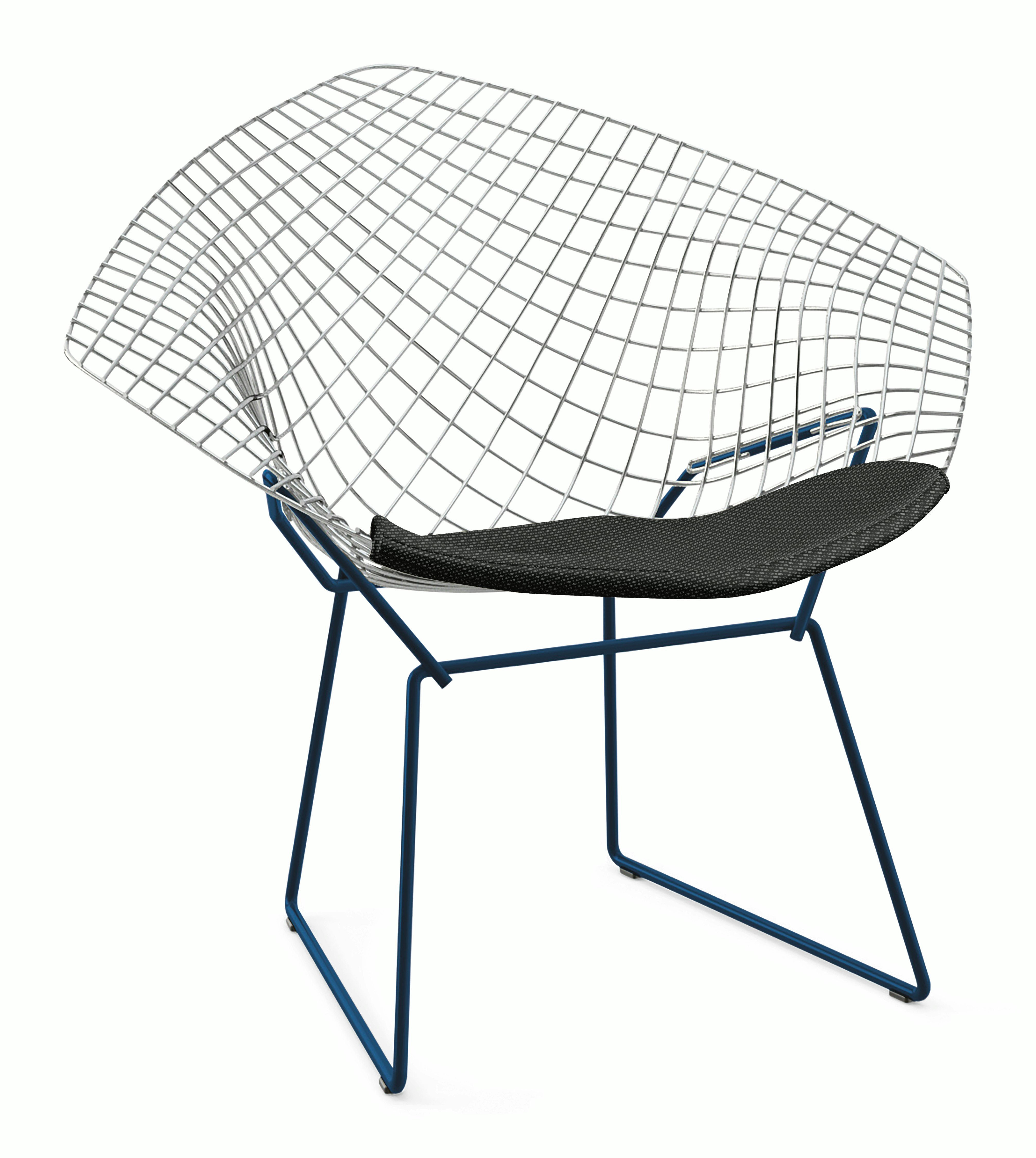 Bertoia Two-Tone Diamond Lounge Chair with Seat Pad