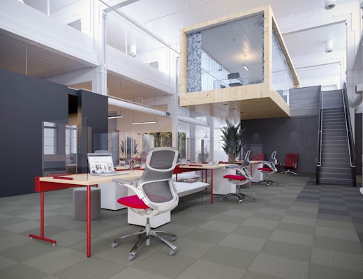Antenna Power Beam with Simple Tables antenna workspaces power beam acrylic screens